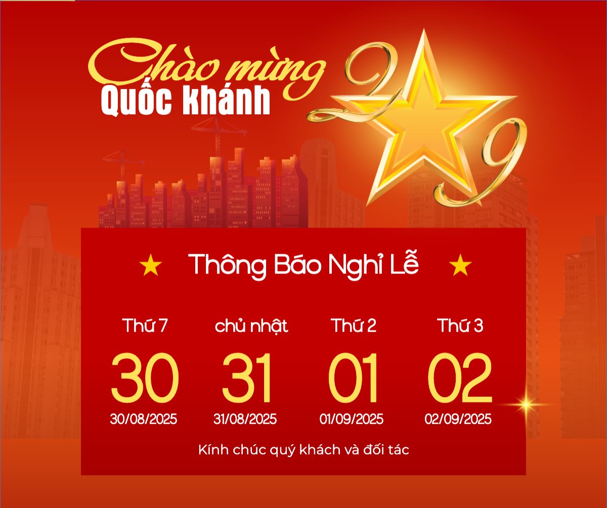 Mẫu Bài post MXH ngang 2/9, Quốc Khánh, lễ hội, thông báo, lịch nghỉ, Việt Nam, sự kiện, event, hiện đại, modern — LayerPic