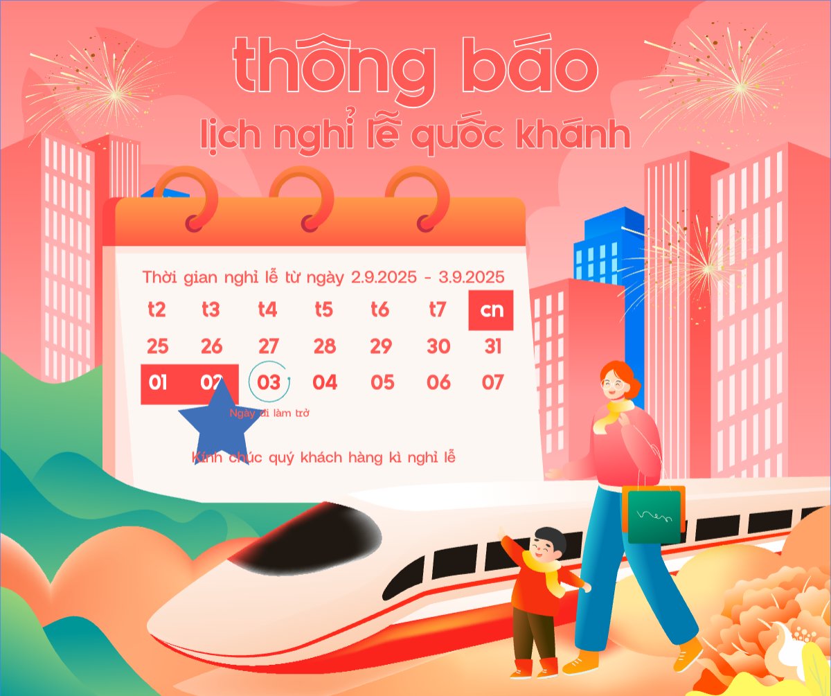 Mẫu Bài post MXH ngang 2/9, Quốc Khánh, lễ hội, thông báo, lịch nghỉ, Việt Nam, sự kiện, event, dễ thương, cute — LayerPic