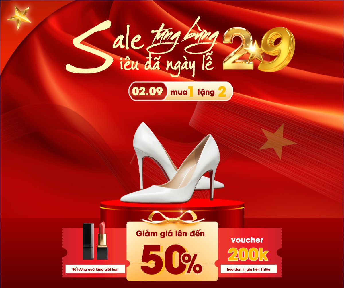 Mẫu Bài post MXH ngang 2/9, Quốc Khánh, lễ hội, Việt Nam, fashion, thời trang, quần áo, trang phục, clothes, outfit, giày, shoes, hiện đại, modern — LayerPic