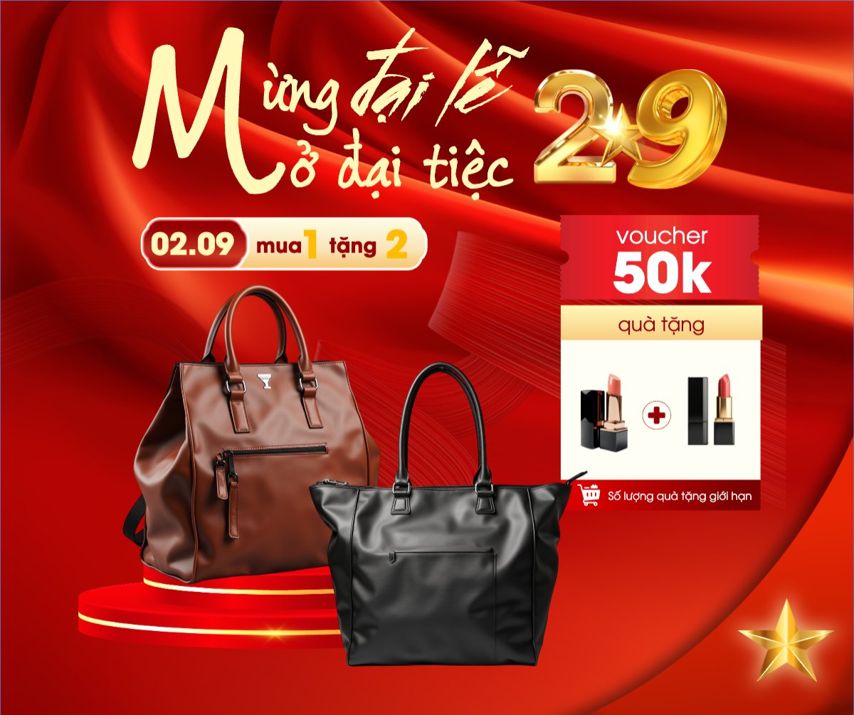 Mẫu Bài post MXH ngang 2/9, Quốc Khánh, lễ hội, Việt Nam, fashion, thời trang, quần áo, trang phục, clothes, outfit, túi, bag, hiện đại, modern — LayerPic