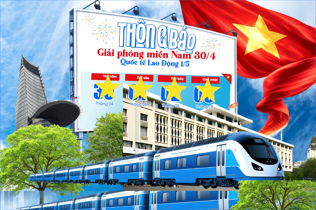 Mẫu Bài post MXH ngang Lịch nghỉ lễ 30/4-1/5 — LayerPic