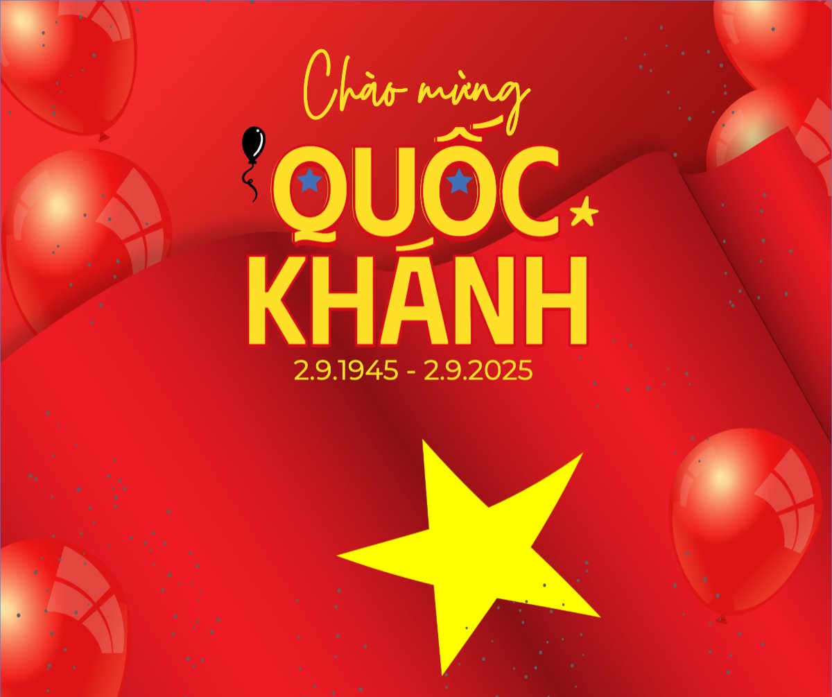 Mẫu Bài post MXH ngang 2/9, Quốc Khánh, lễ hội, thông báo, lịch nghỉ, Việt Nam, sự kiện, event, hiện đại, morden, đơn giản, simple — LayerPic