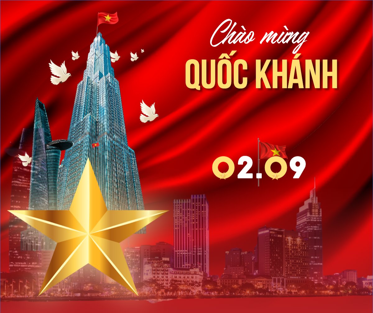 Mẫu Bài post MXH ngang 2/9, Quốc Khánh, lễ hội, Việt Nam, sự kiện, event, hiện đại, sang trọng, modern — LayerPic