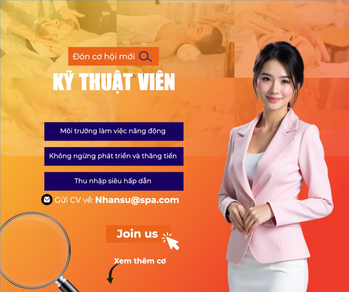 Mẫu Bài post MXH ngang Spa, tuyển dụng, beauty, làm đẹp, thẩm mỹ, cosmetic, hiện đại, modern — LayerPic