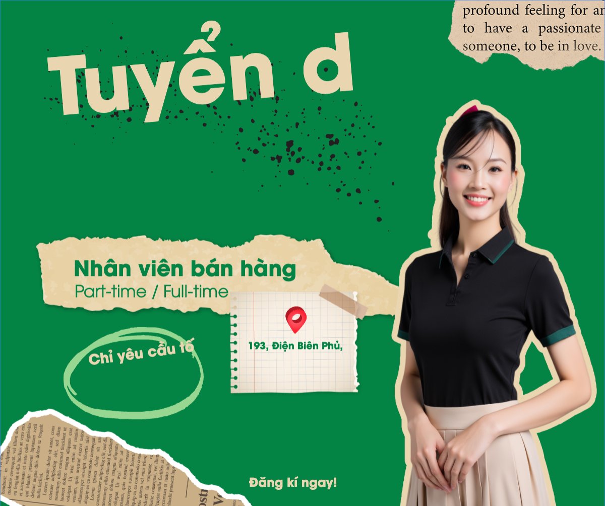 Mẫu Bài post MXH ngang Nhân viên, tuyển dụng, fashion, thời trang, quần áo, trang phục, clothes, outfit, cổ điển, vintage, retro, classic — LayerPic