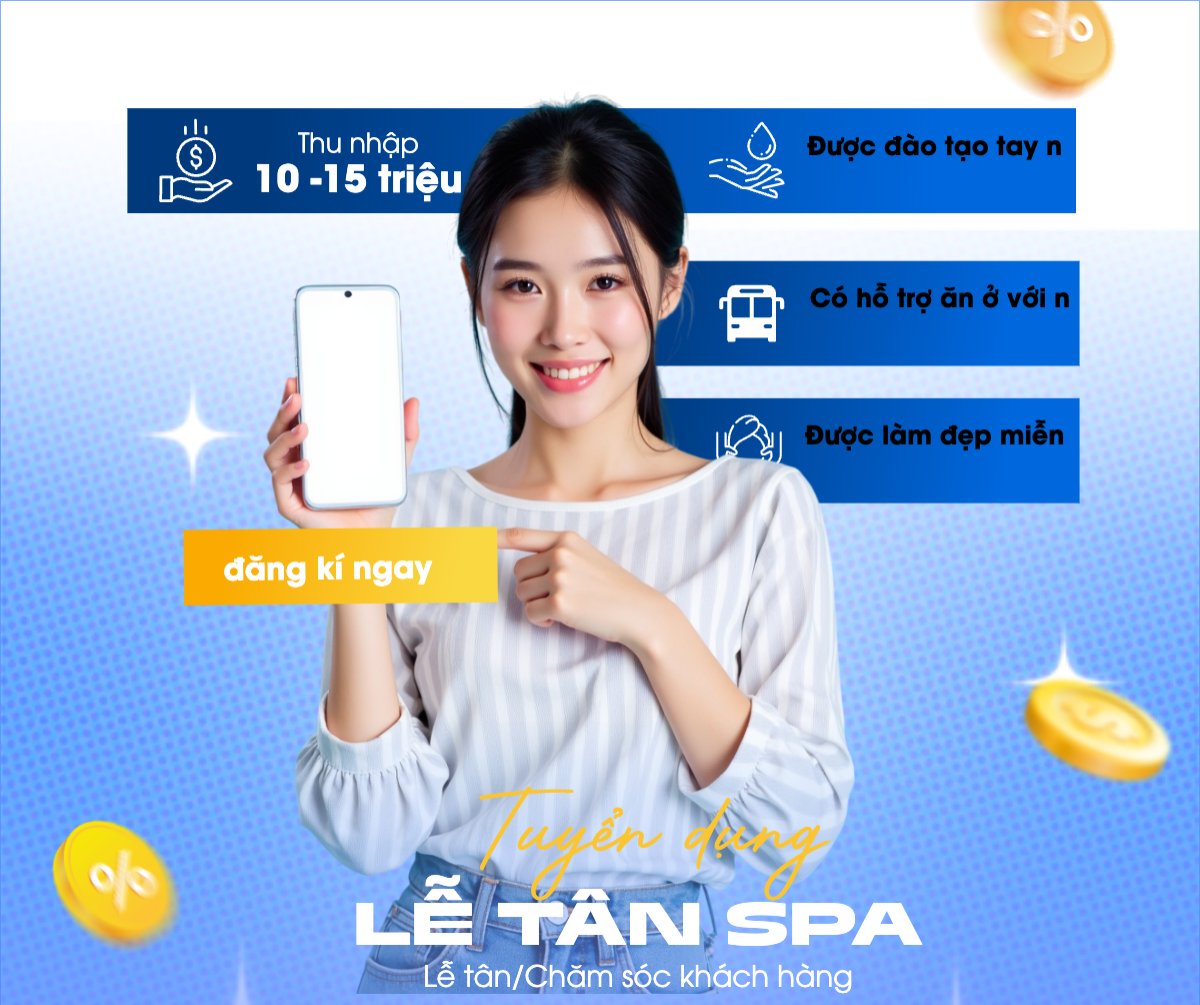 Mẫu Bài post MXH ngang Spa, tuyển dụng, beauty, làm đẹp, thẩm mỹ, cosmetics, hiện đại, morden — LayerPic