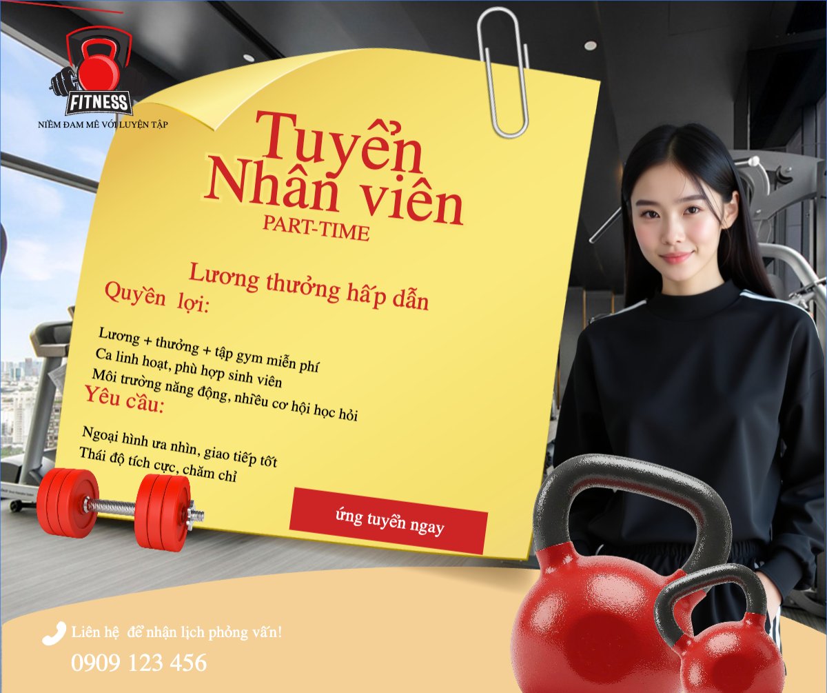 Mẫu Bài post MXH ngang Gym, tuyển dụng, spa, beauty, làm đẹp, thẩm mỹ, sức khỏe, heathy, hiện đại, modern — LayerPic