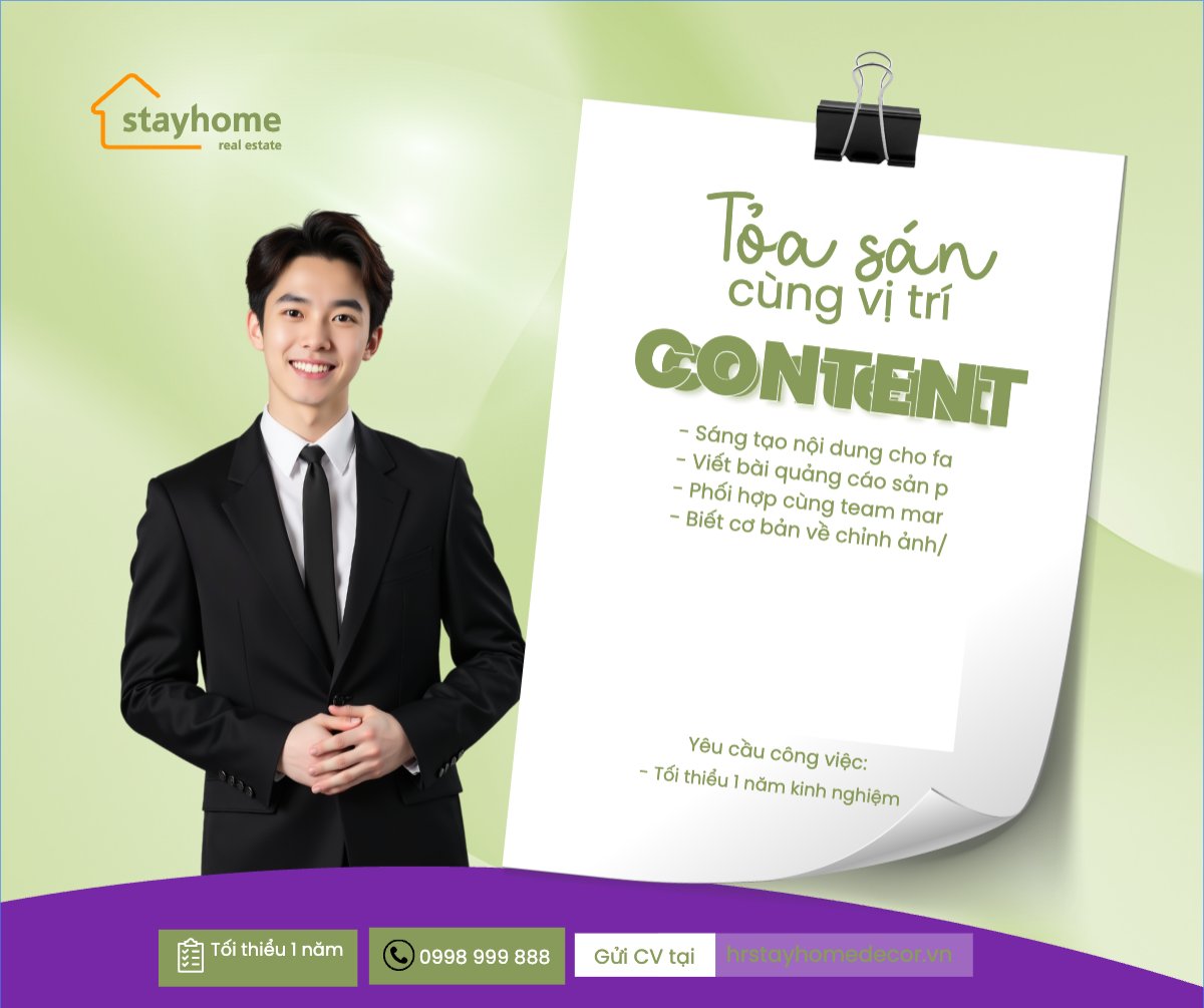 Mẫu Bài post MXH ngang Content creator, sáng tạo nội dung, xây dựng, build, nội thất, bất động sản, interior, real estate, hiện đại, modern — LayerPic