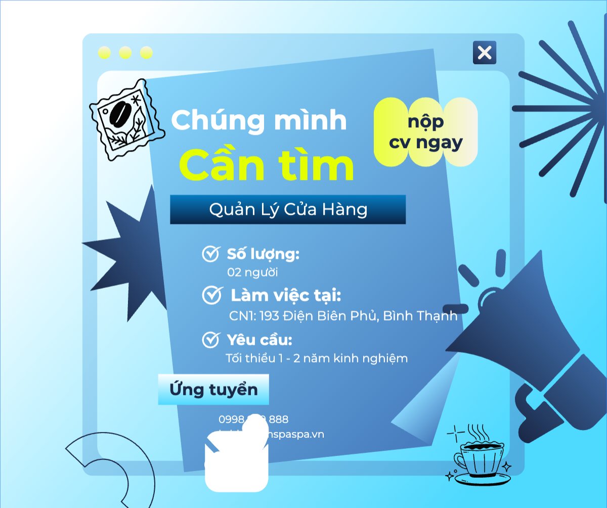 Mẫu Bài post MXH ngang Quản lý cửa hàng, quản lý, nhân viên, cửa hàng, nước uống, juice, giải khát, F&B, drink, hiện đại, modern — LayerPic