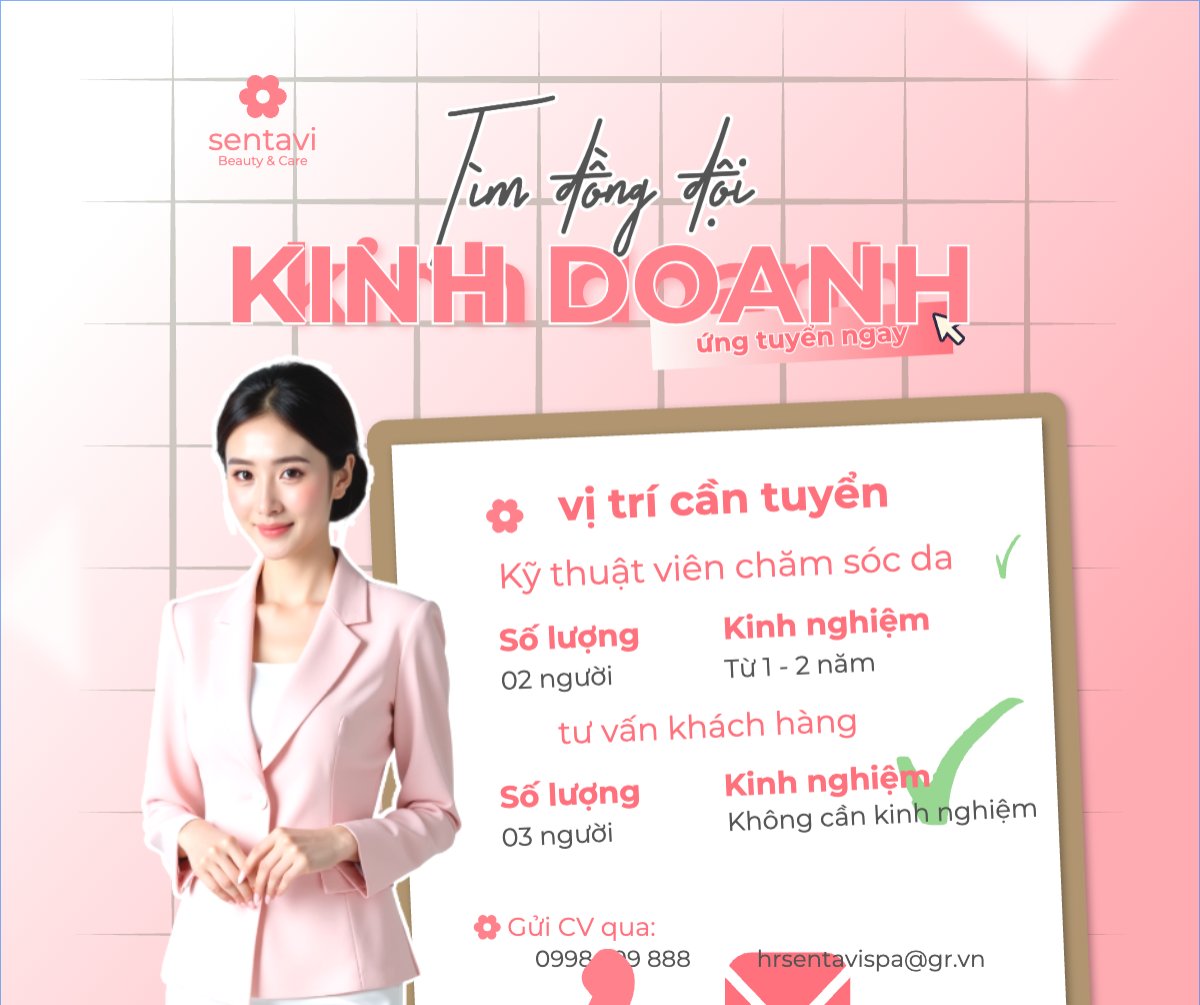 Mẫu Bài post MXH ngang Spa, tuyển dụng, beauty, làm đẹp, thẩm mỹ, thẩm mỹ viện , cosmetic, hiện đại, modern — LayerPic