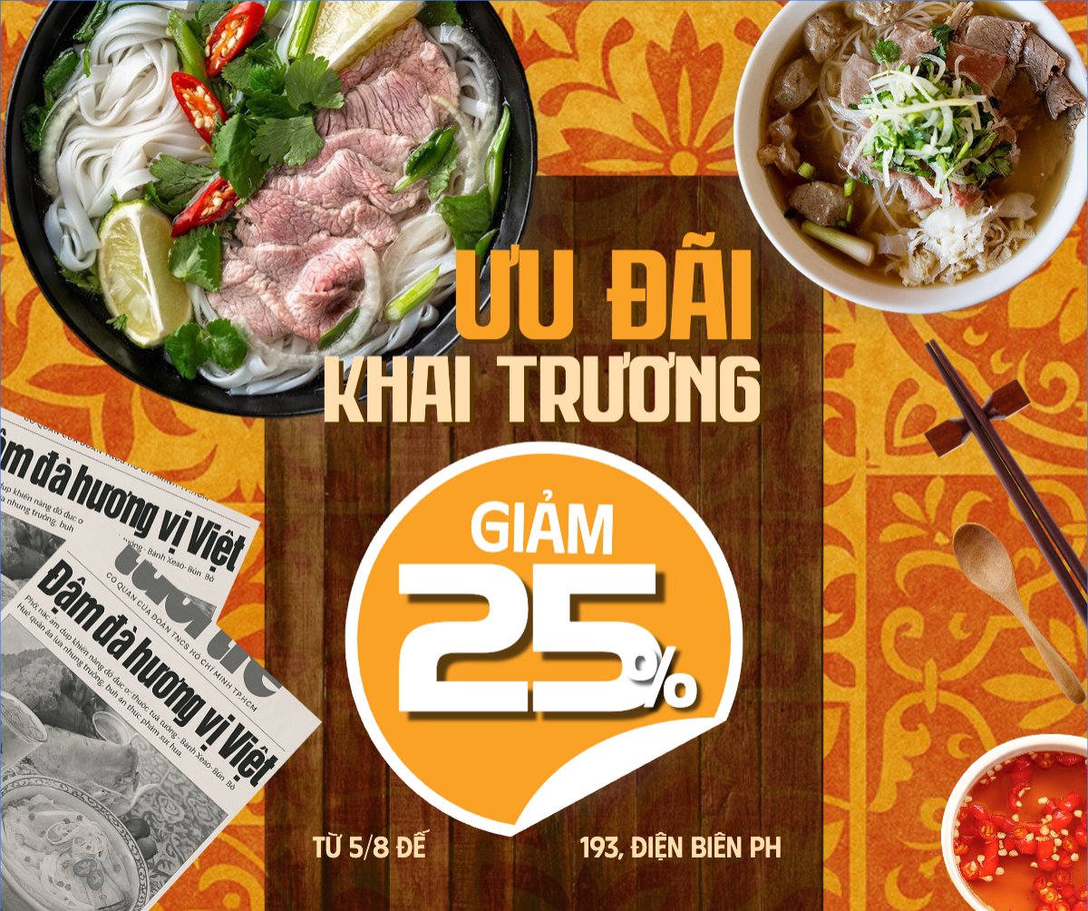 Mẫu Bài post MXH ngang Phở, Món ăn Việt Nam, đồ ăn, food, thực phẩm, ẩm thực, món ăn, F&B, thức ăn, cổ điển, vintage, retro, classic, truyền thống — LayerPic