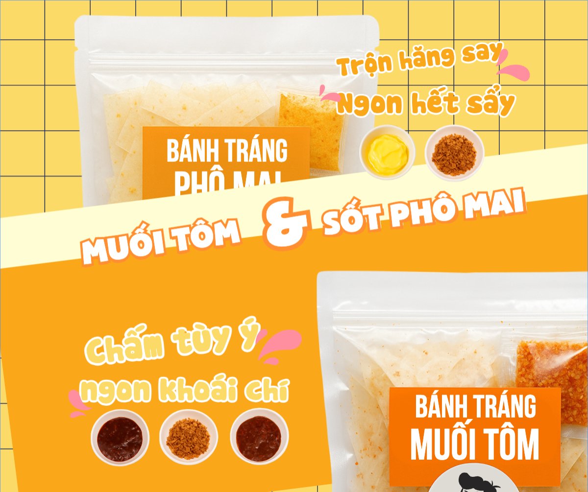 Mẫu Bài post MXH ngang Đồ ăn, food, thực phẩm, ẩm thực, món ăn, F&B, nhà hàng, thức ăn, bánh tráng — LayerPic