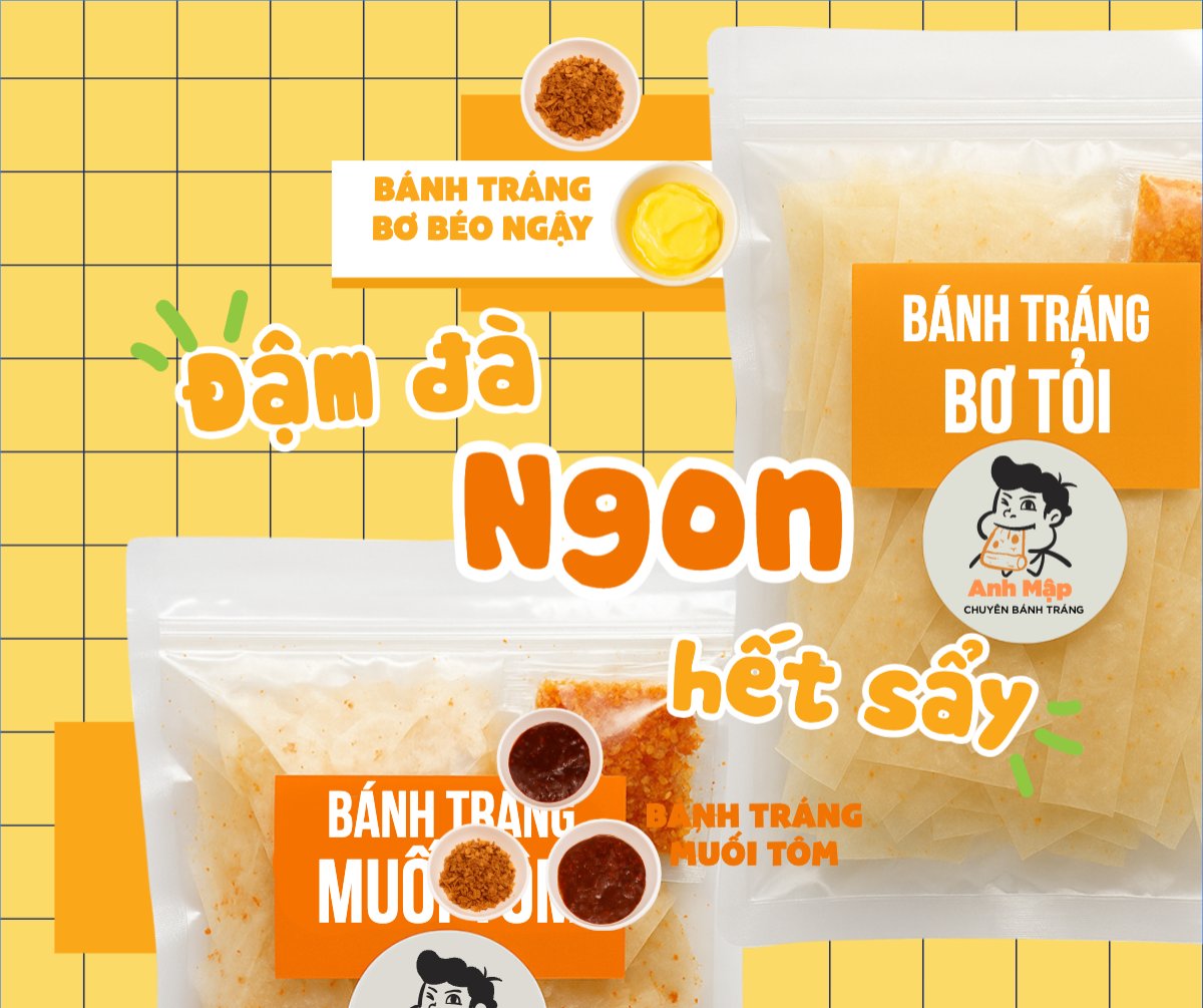 Mẫu Bài post MXH ngang Đồ ăn, food, thực phẩm, ẩm thực, món ăn, F&B, nhà hàng, thức ăn, bánh tráng — LayerPic