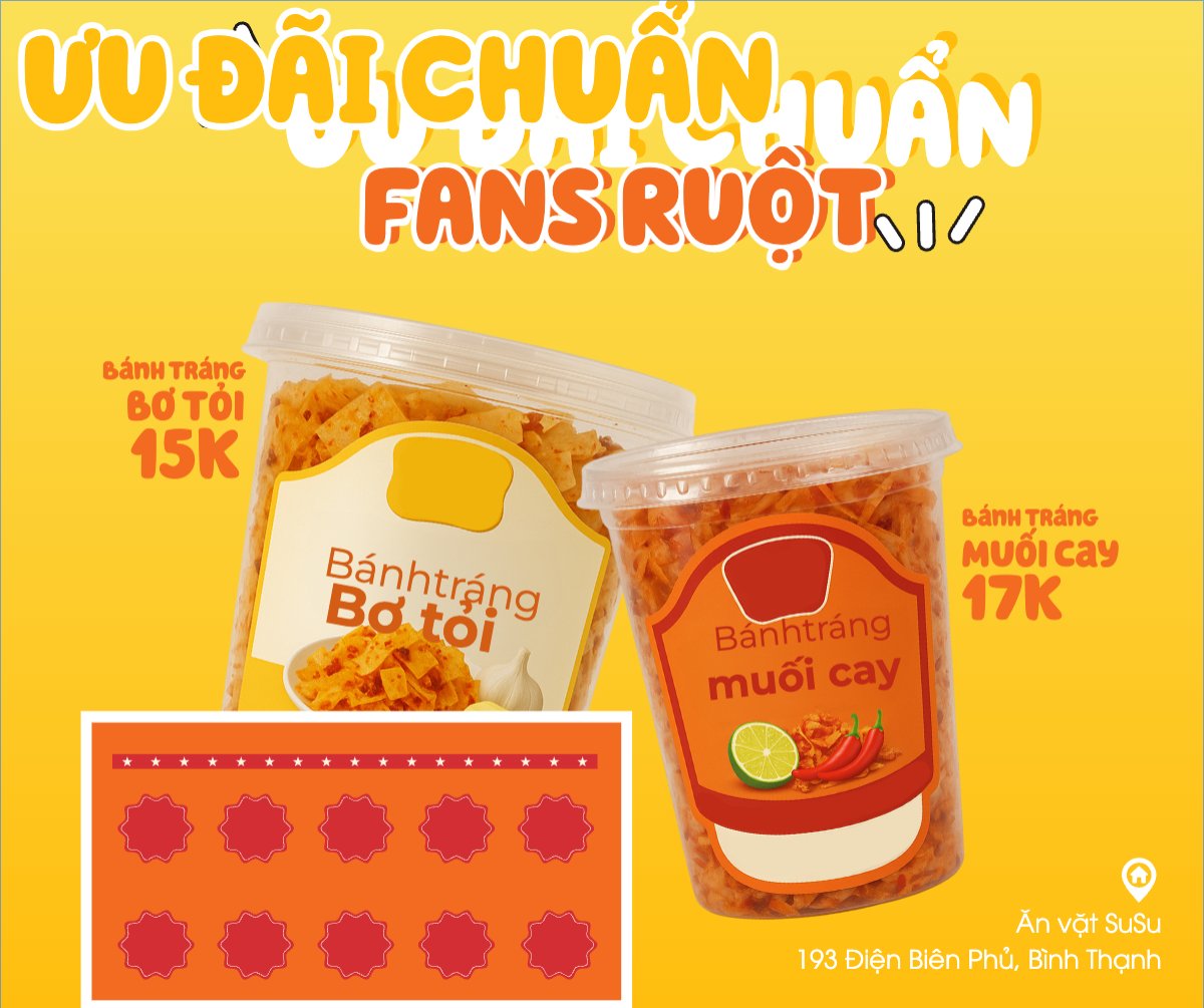 Mẫu Bài post MXH ngang Bánh tráng, đồ ăn, food, thực phẩm, ẩm thực, món ăn, F&B, nhà hàng, thức ăn, dễ thương, hiện đại — LayerPic