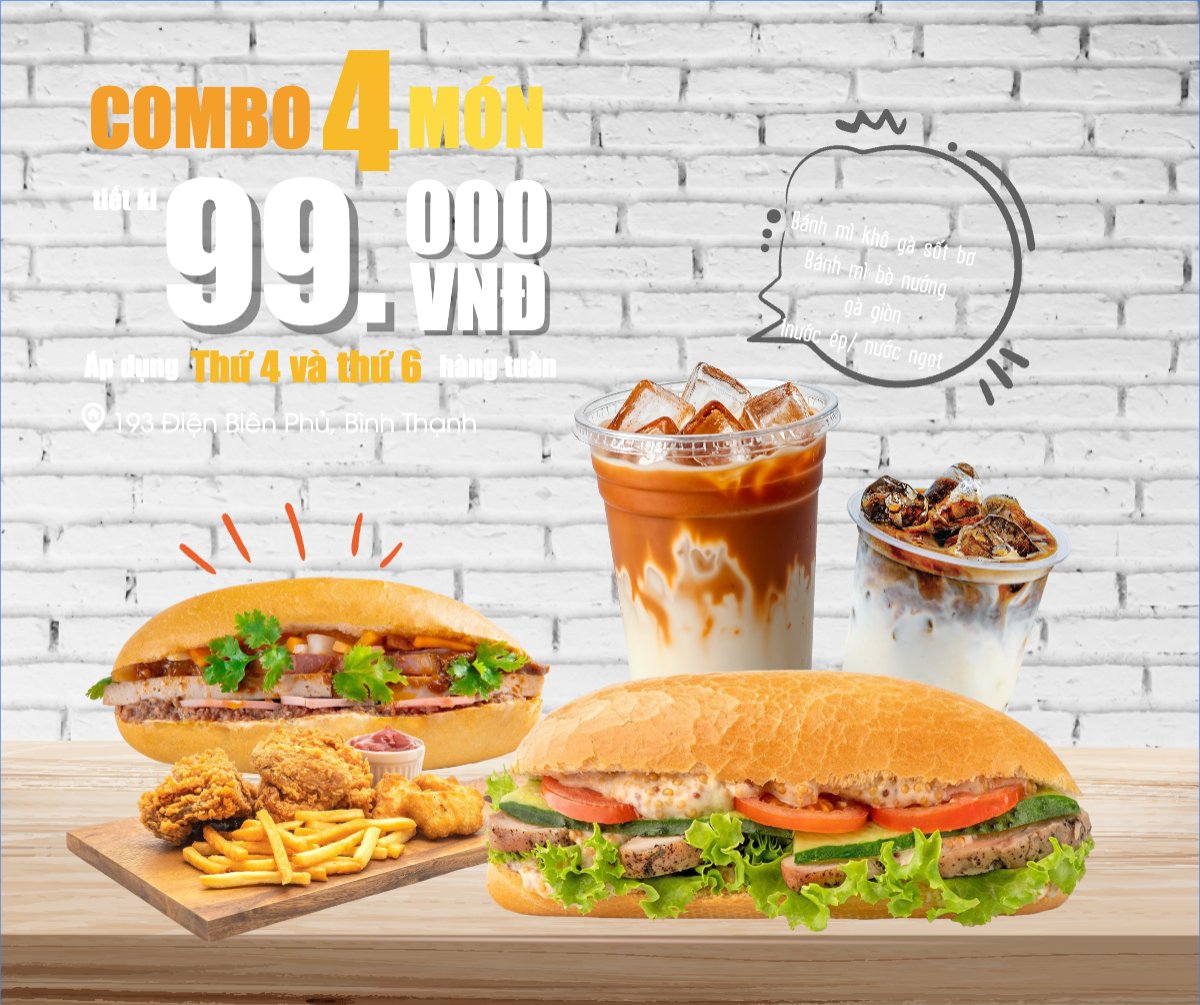 Mẫu Bài post MXH ngang Bánh mì, đồ ăn, food, thực phẩm, ẩm thực, món ăn, F&B, thức ăn, hiện đại, sang trọng, modern, — LayerPic