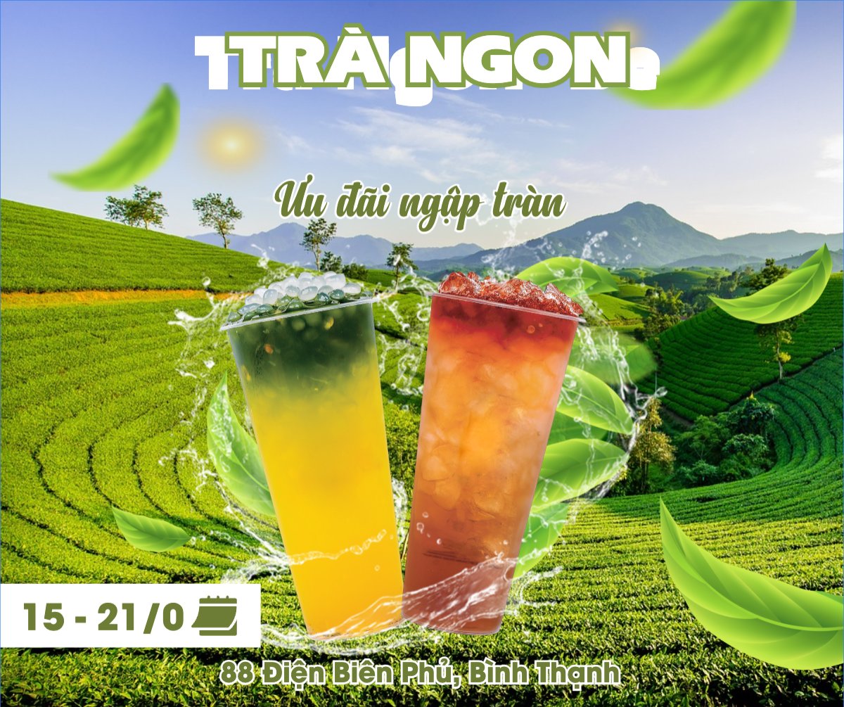 Mẫu Bài post MXH ngang Nước uống, juice, giải khát, F&B, drink, nước ép, trà sữa, milk tea, cà phê, coffee, cafe — LayerPic