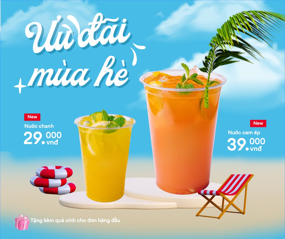 Mẫu Bài post MXH ngang Nước ép, nước uống, juice, giải khát, F&B, drink, dễ thương, hiện đại,modern — LayerPic