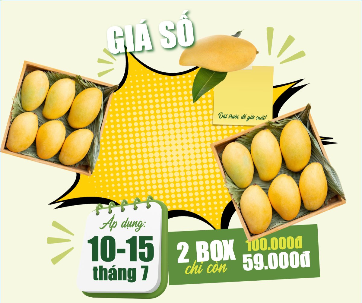 Mẫu Bài post MXH ngang Xoài, trái cây, đồ ăn, food, thực phẩm, ẩm thực, món ăn, F&B, nhà hàng, thức ăn, y2k, cổ điển, vintage, retro, classic — LayerPic