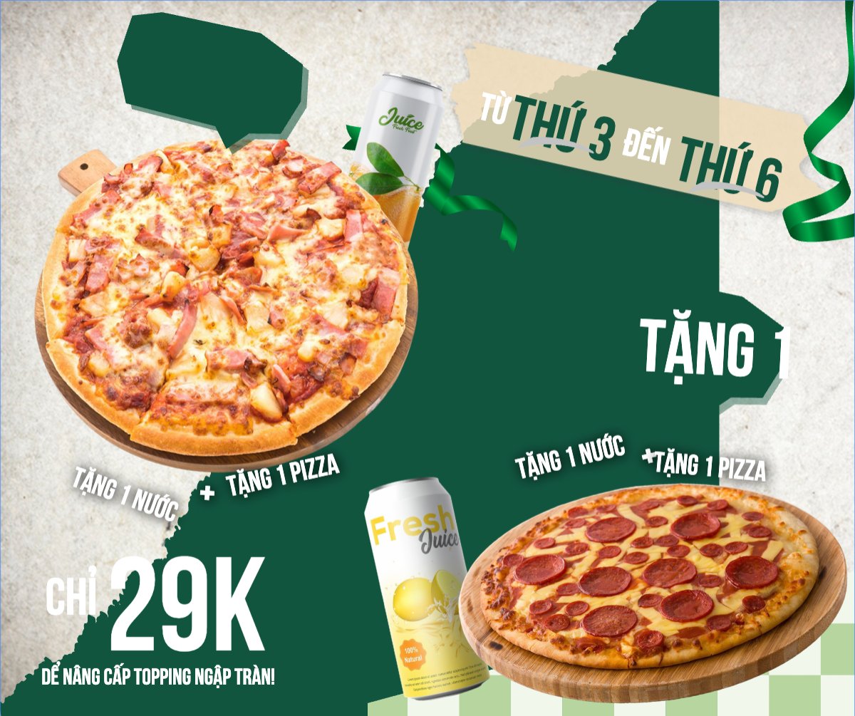 Mẫu Bài post MXH ngang Pizza, gà rán, fried chicken, đồ ăn, food, thực phẩm, ẩm thực, món ăn, F&B, nhà hàng, thức ăn, y2k, cổ điển, vintage, retro, classic — LayerPic