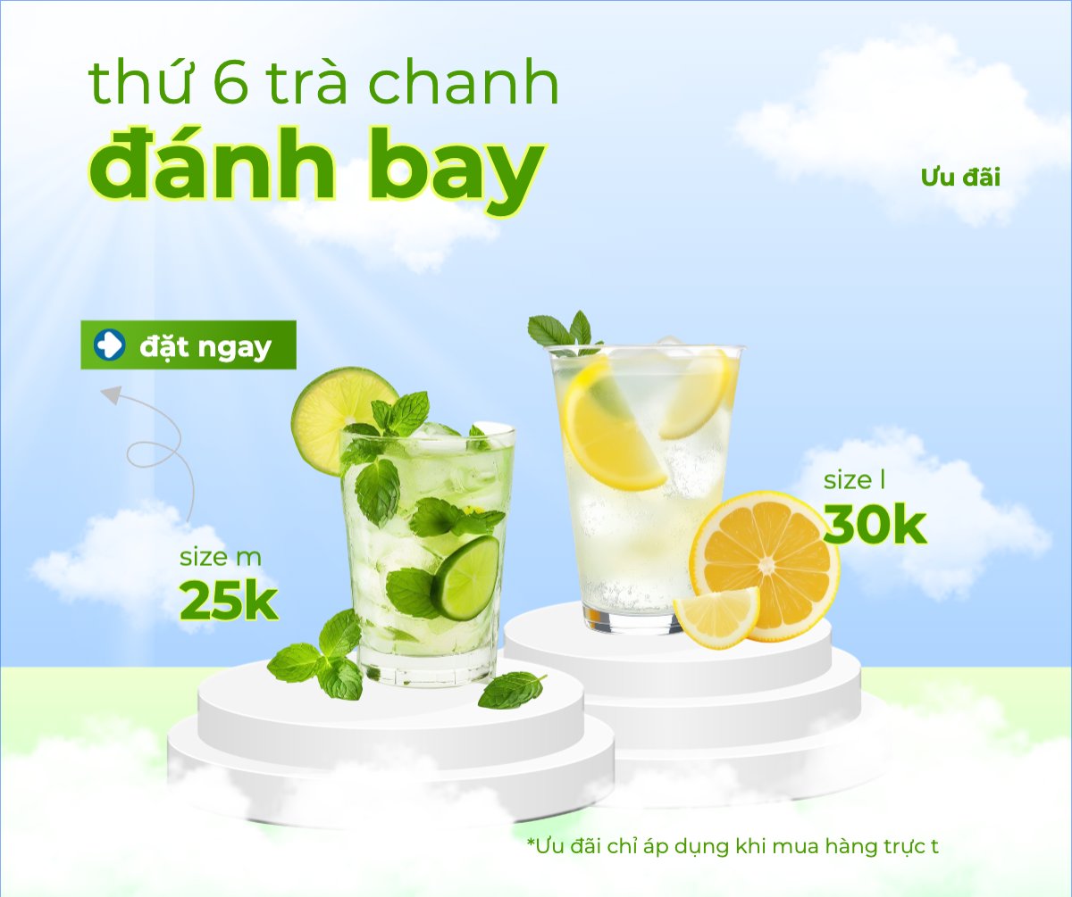 Mẫu Bài post MXH ngang Trà chanh, lemontea, soda, nước ép, trà sữa, nước uống, juice, giải khát, F&B, drink, hiện đại — LayerPic