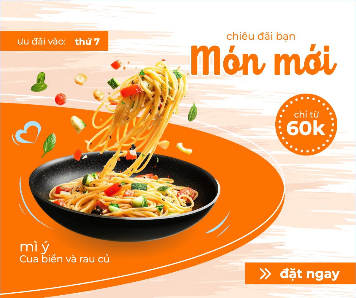 Mẫu Bài post MXH ngang Mì, noodle, đồ ăn, food, thực phẩm, ẩm thực, món ăn, F&B, nhà hàng, thức ăn, hiện đại — LayerPic