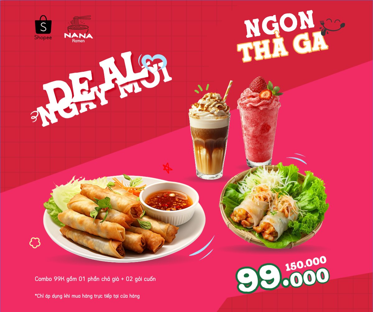 Mẫu Bài post MXH ngang Chả giò, gỏi cuốn, cà phê, nước uống, đồ ăn, food, thực phẩm, ẩm thực, món ăn, F&B, nhà hàng, thức ă — LayerPic