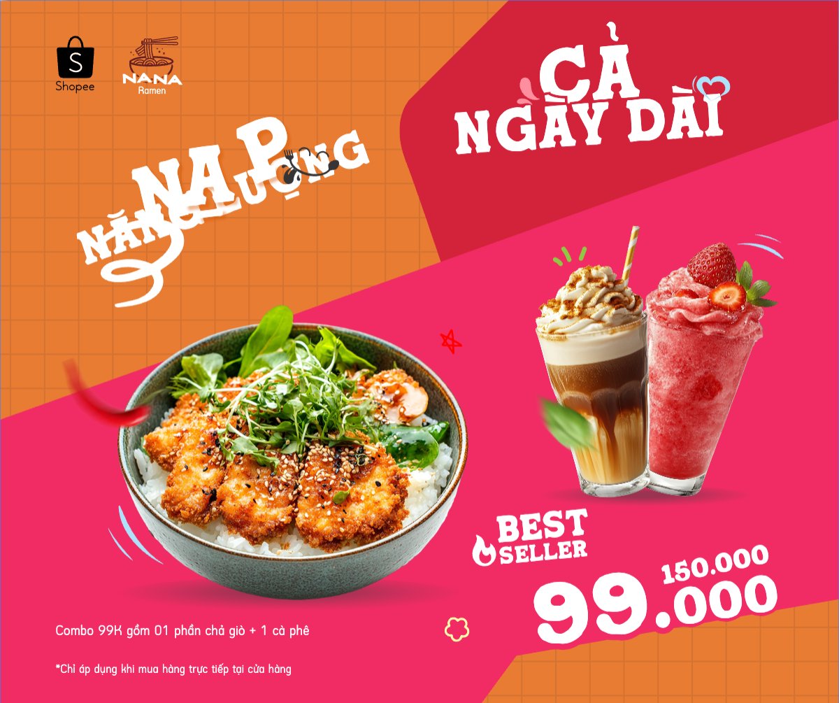 Mẫu Bài post MXH ngang Cơm, cà phê, nước uống, đồ ăn, food, thực phẩm, ẩm thực, món ăn, F&B, nhà hàng, thức ăn, dễ thương, hiện đại — LayerPic