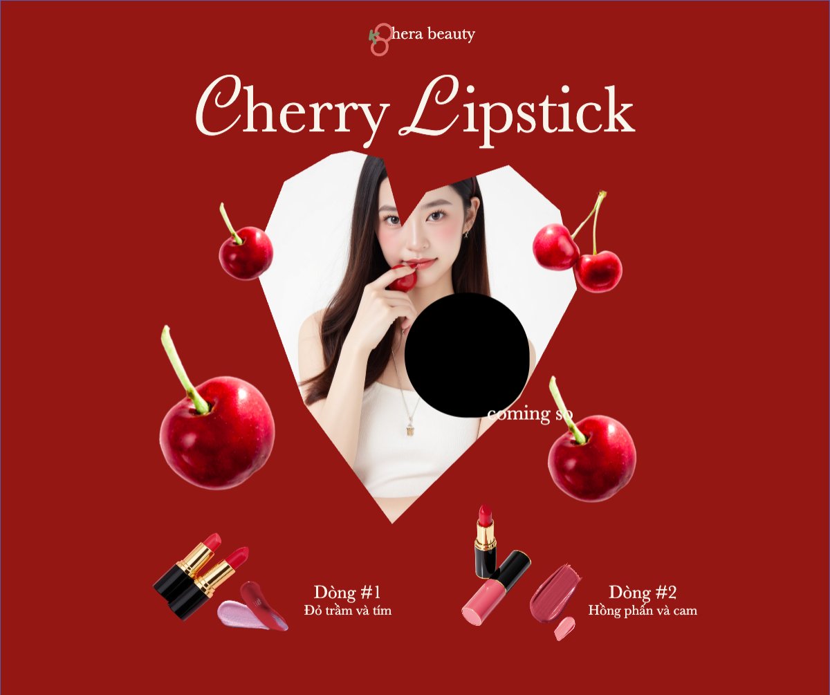 Mẫu Bài post MXH ngang Son môi, son, lipstick, mỹ phẩm, trang điểm, make up, spa, beauty, làm đẹp, thẩm mỹ, cosmetic, hiện đại, morden — LayerPic