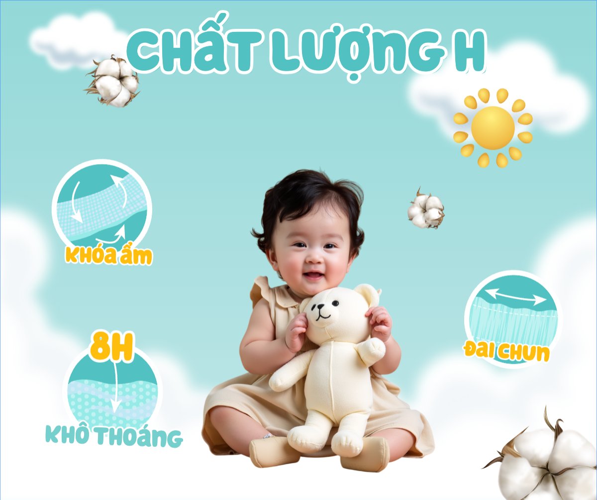 Mẫu Bài post MXH ngang Em bé, baby, trẻ em,kids, sữa, tã,milk, diapers , sự kiện, event, chương trình, sale, giải trí, entertainment — LayerPic