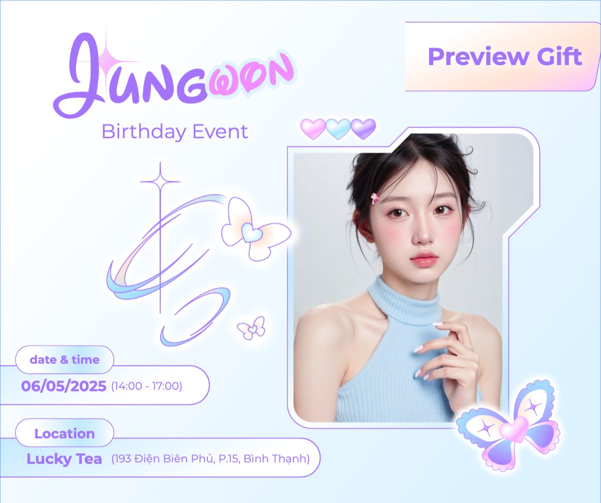 Mẫu Bài post MXH ngang Kpop, idol, thần tượng, sinh nhật, birthday, âm nhạc, music, sự kiện, event, giải trí — LayerPic