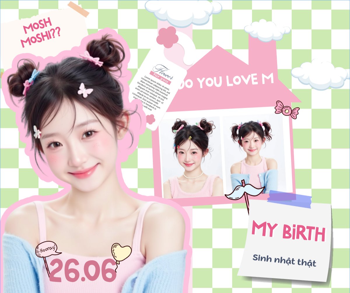 Mẫu Bài post MXH ngang Kpop, idol, thần tượng, sinh nhật, birthday, âm nhạc, music, sự kiện, event, giải trí — LayerPic