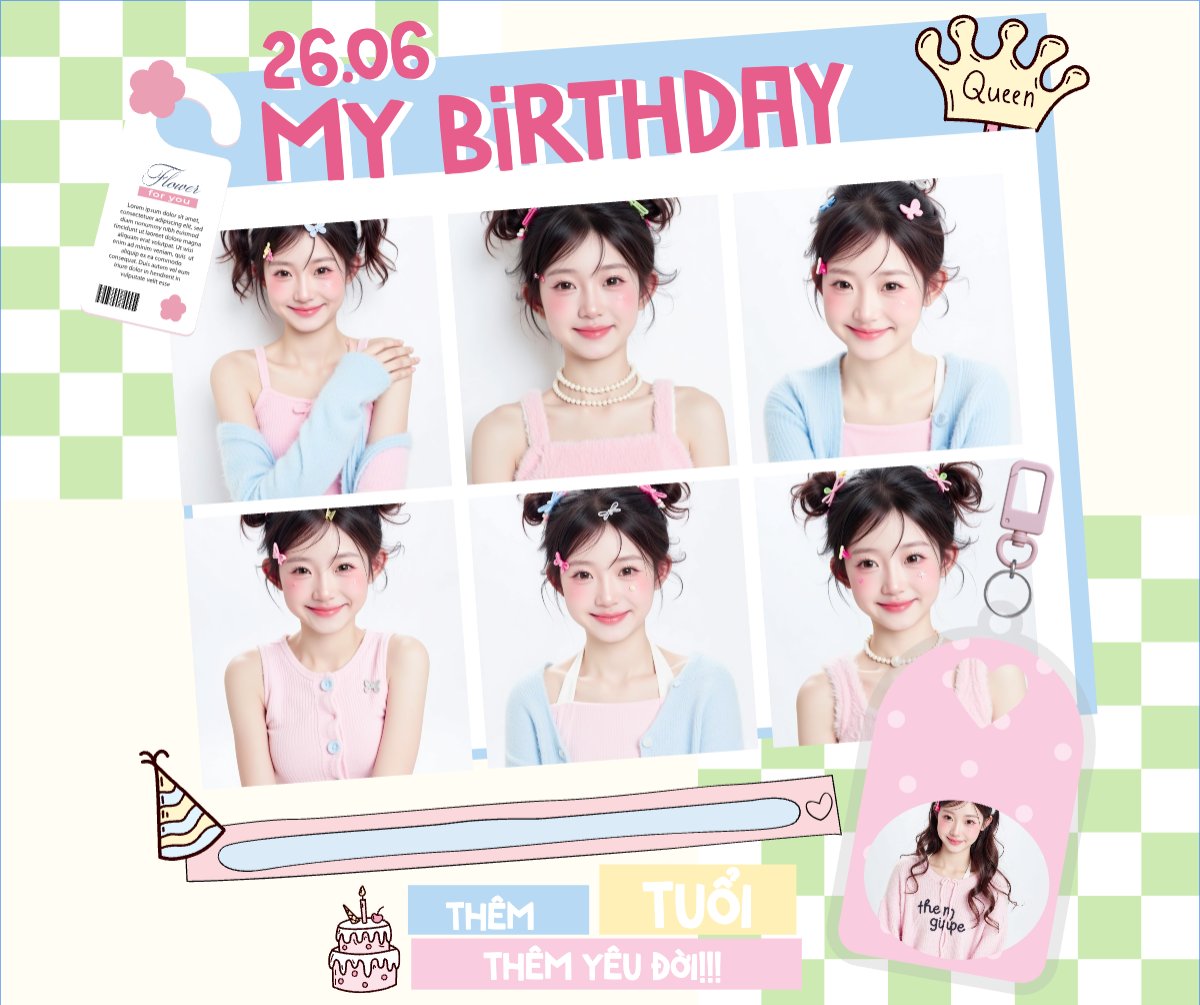 Mẫu Bài post MXH ngang Kpop, idol, thần tượng, sinh nhật, birthday, âm nhạc, music, sự kiện, event, giải trí — LayerPic