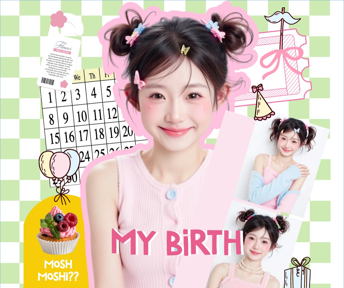 Mẫu Bài post MXH ngang Kpop, idol, thần tượng, sinh nhật, birthday, âm nhạc, music, sự kiện, event, giải trí — LayerPic
