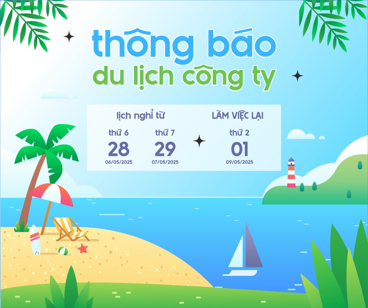Mẫu Bài post MXH ngang Team building, mùa hè, summer, Du lịch, travel, tourism, trải nghiệm, khám phá — LayerPic