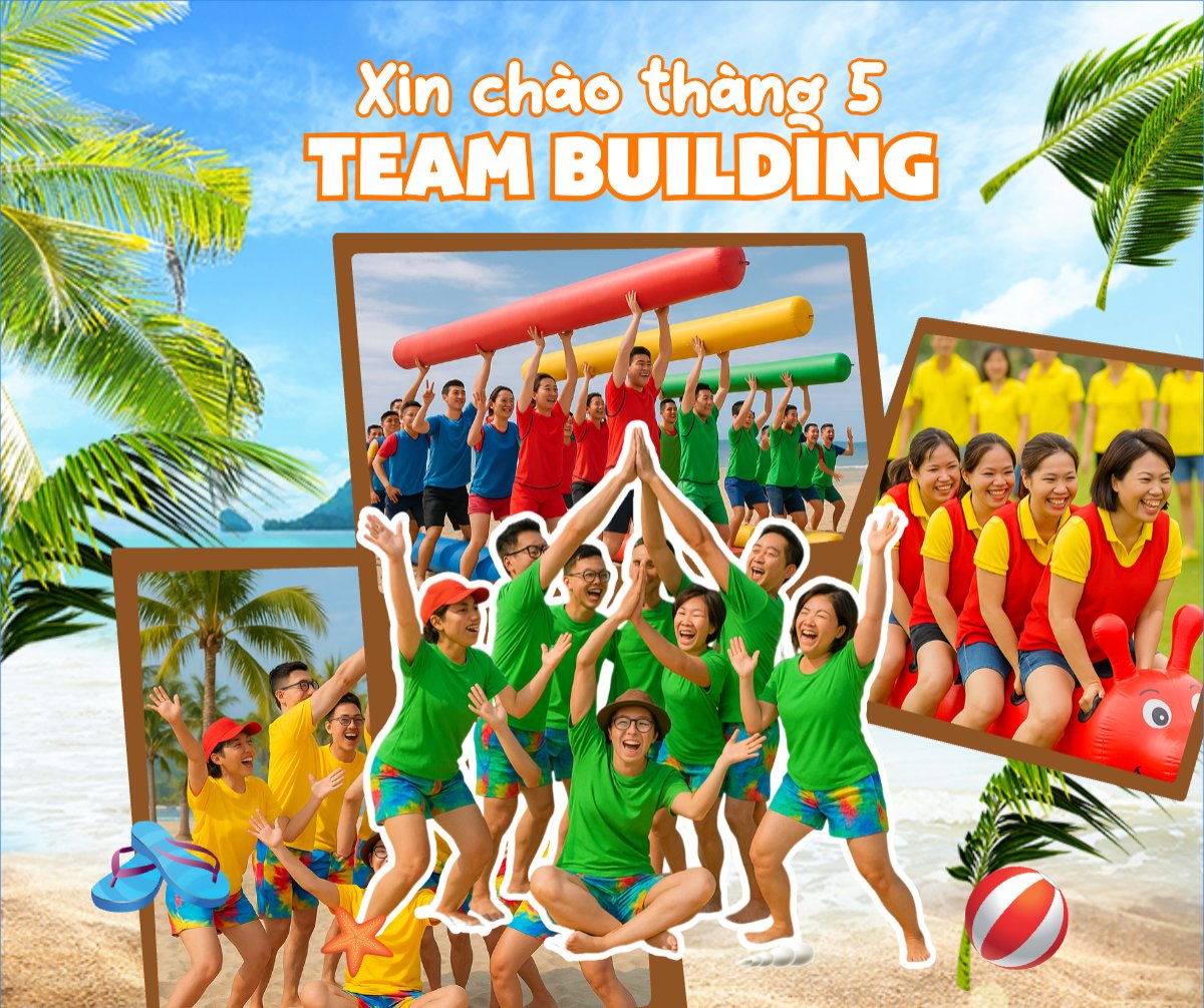 Mẫu Bài post MXH ngang Team building, Du lịch, travel, tourism, trải nghiệm, khám phá — LayerPic
