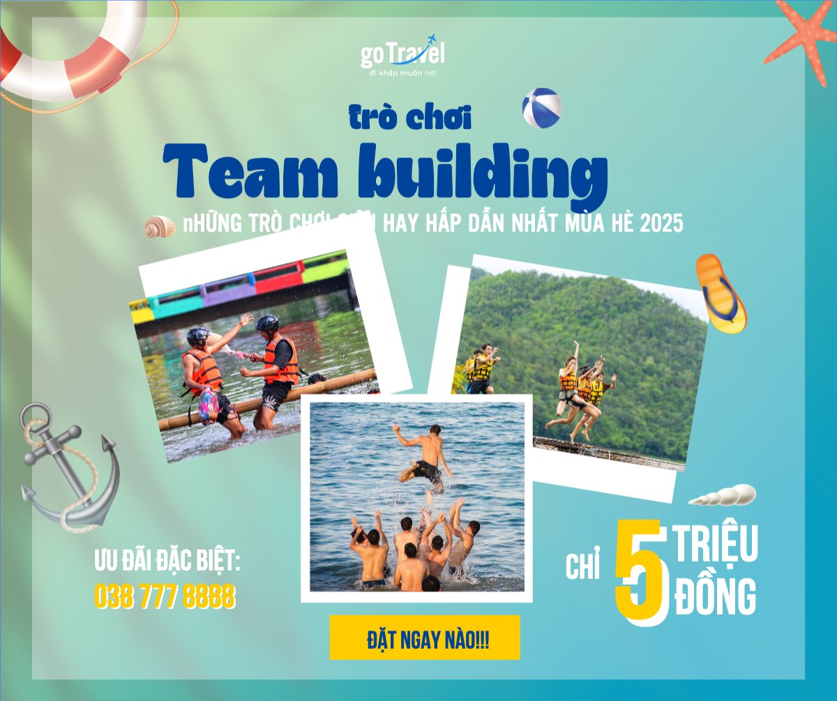 Mẫu Bài post MXH ngang Team building, Du lịch, travel, tourism, trải nghiệm, khám phá — LayerPic