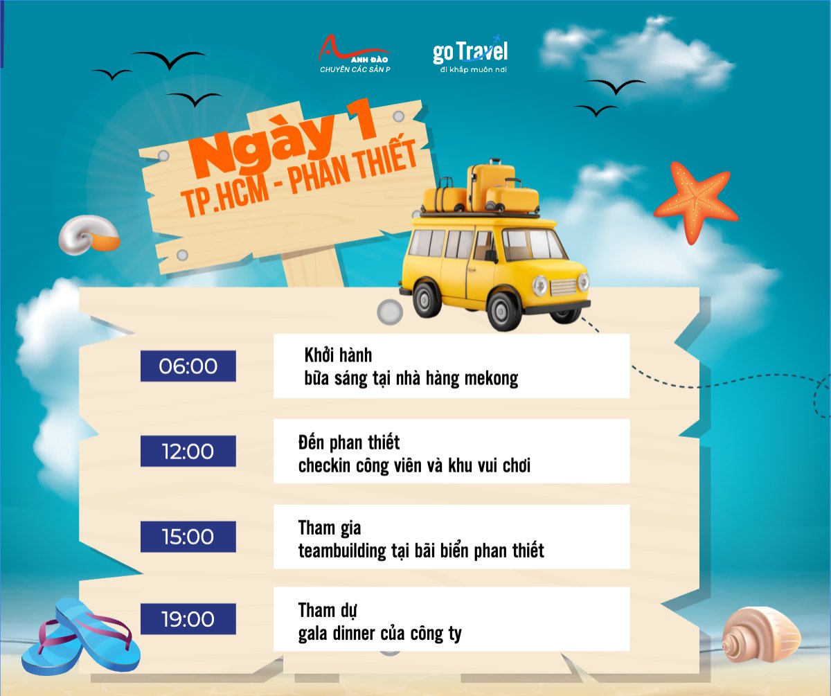 Mẫu Bài post MXH ngang Team building, Du lịch, travel, tourism, trải nghiệm, khám phá — LayerPic