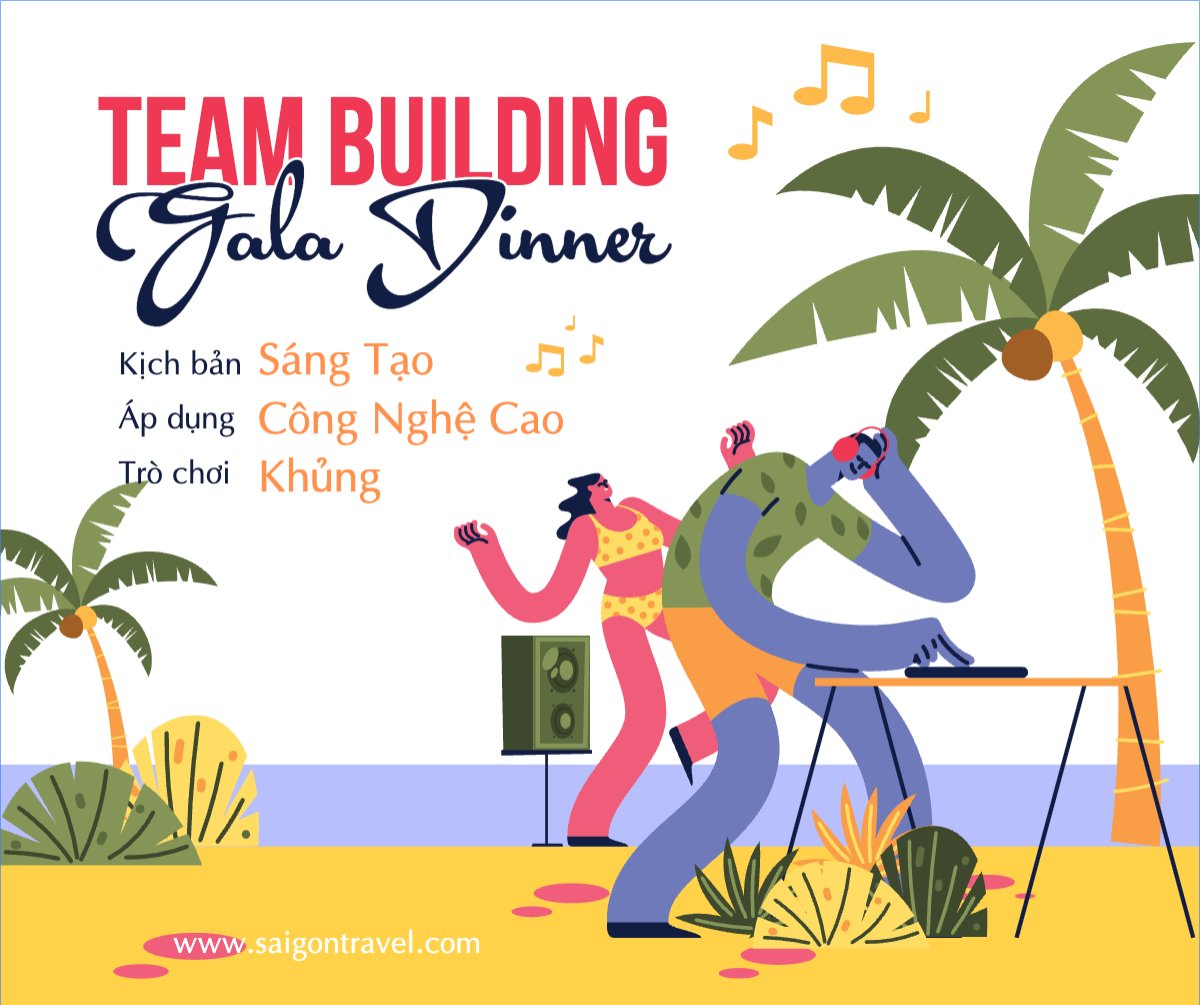 Mẫu Bài post MXH ngang Team building, Du lịch, travel, tourism, trải nghiệm, khám phá — LayerPic