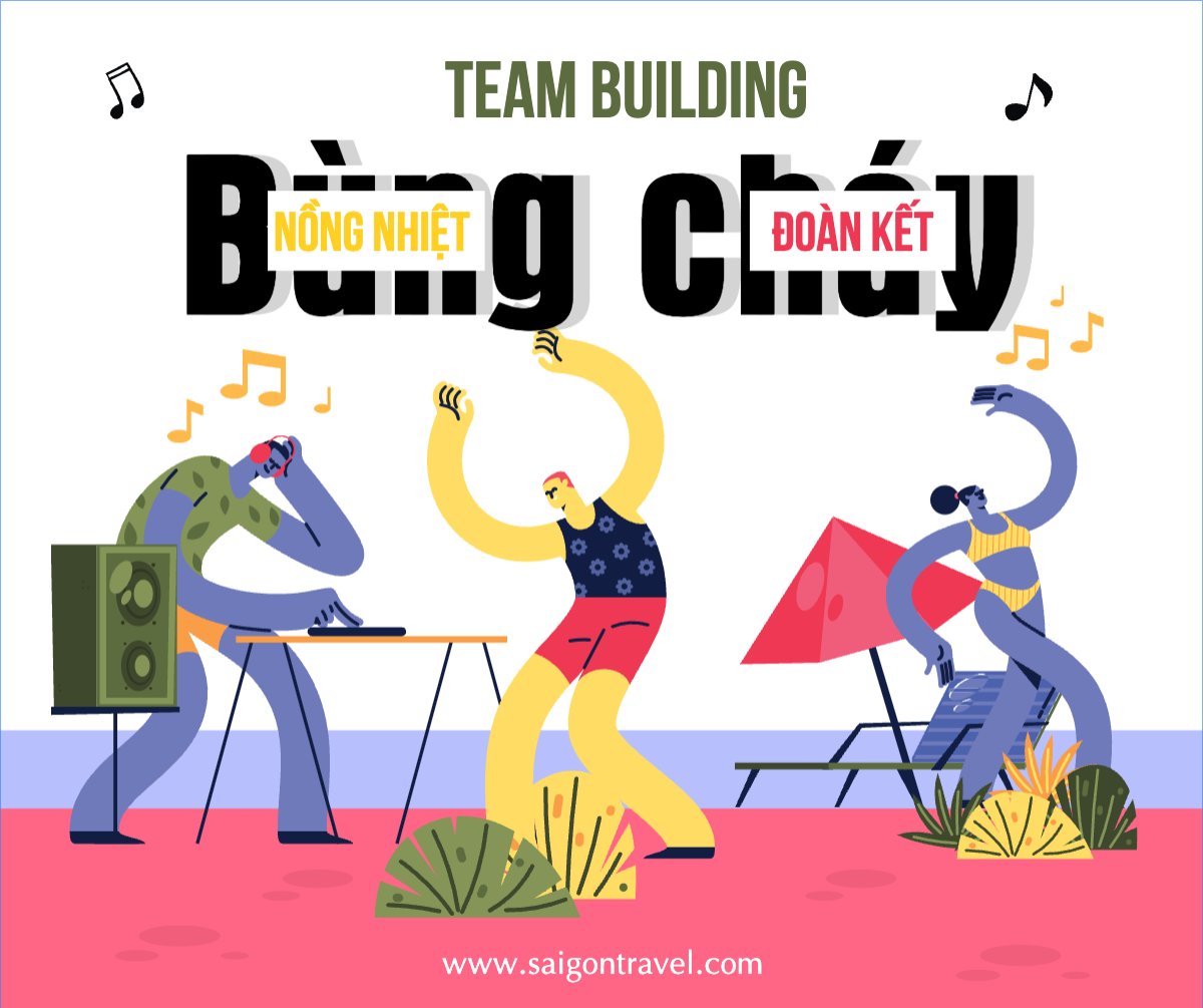 Mẫu Bài post MXH ngang Team building, Du lịch, travel, tourism, trải nghiệm, khám phá — LayerPic