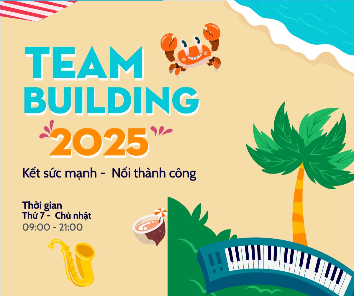 Mẫu Bài post MXH ngang Team building, Du lịch, travel, tourism, trải nghiệm, khám phá — LayerPic