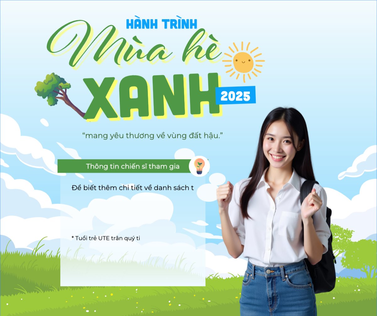 Mẫu Bài post MXH ngang Mùa hè xanh, tình nguyện, thiện nguyện, nhập học, giáo dục, education, school, trường học — LayerPic