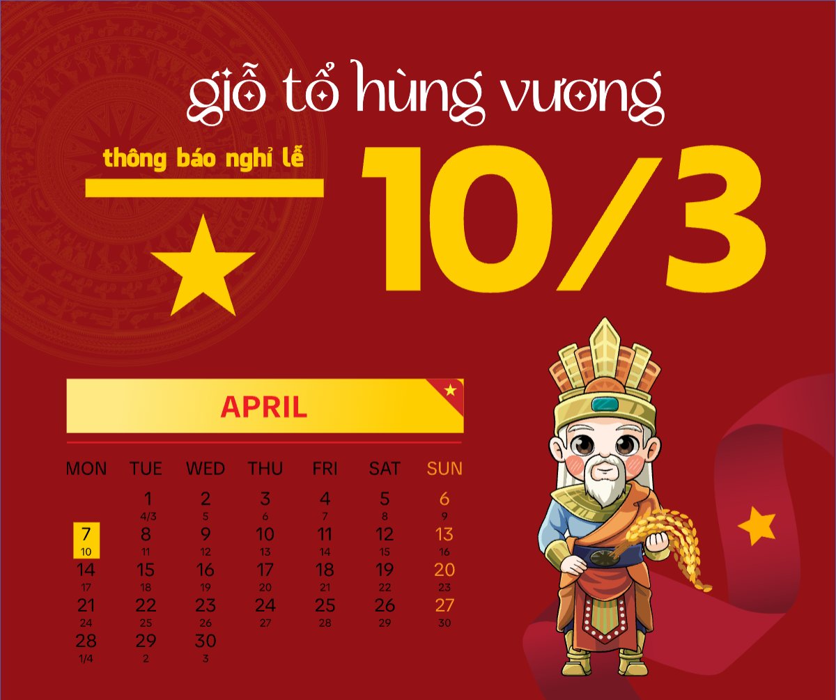 Mẫu Bài post MXH ngang 10/3, Giỗ Tổ Hùng Vương, Việt Nam, truyền thống, Vietnamese, sự kiện, event — LayerPic