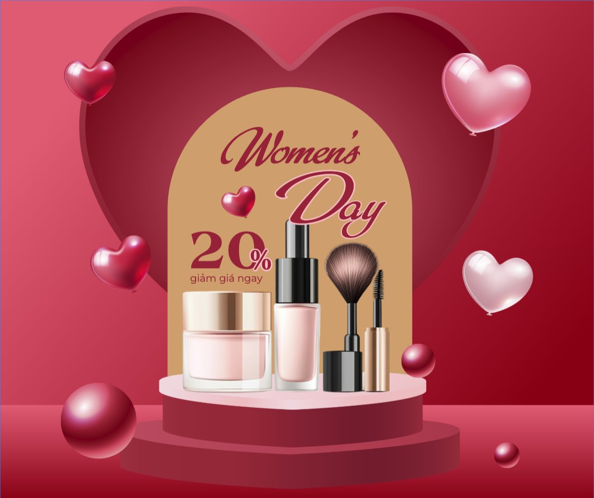 Mẫu Bài post MXH ngang Ngày phụ nữ Việt Nam, women's day, 20/10, sự kiện, event, chương trình, sale, giải trí, entertainment — LayerPic