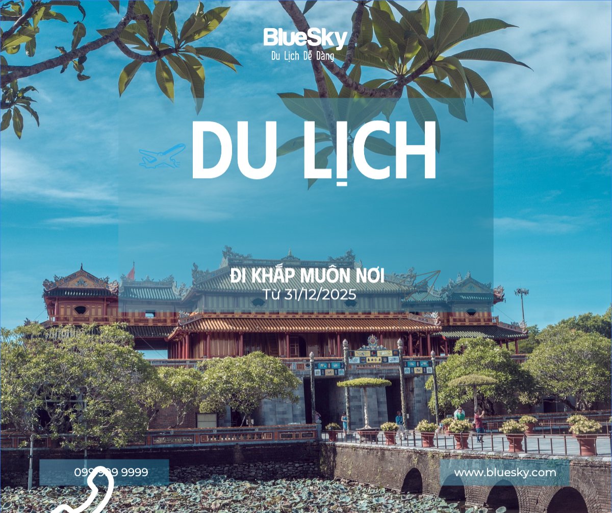 Mẫu Bài post MXH ngang Du lịch, travel, tourism, trải nghiệm, khám phá — LayerPic