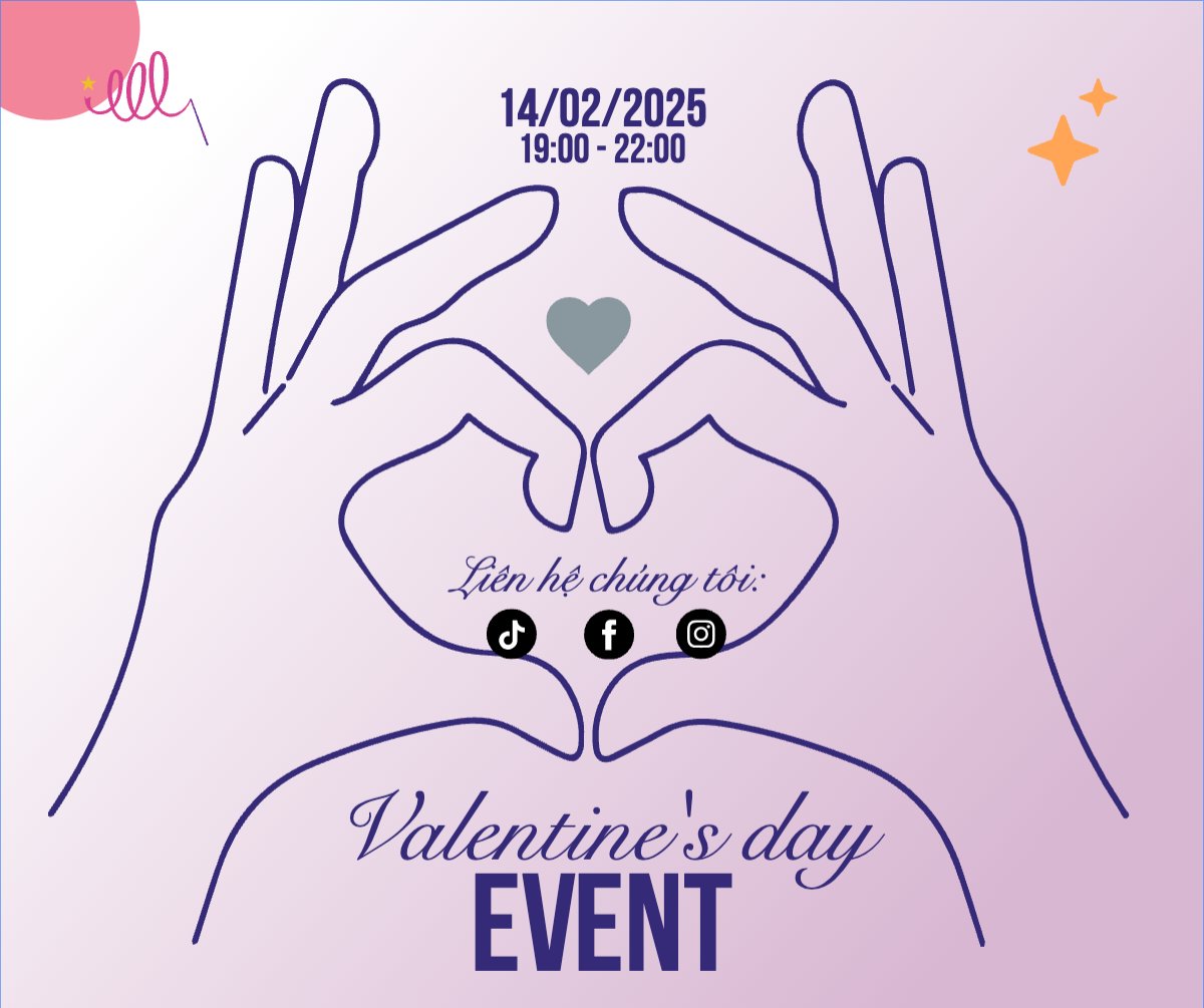 Mẫu Bài post MXH ngang Lễ tình nhân, Valentine's day, 14/2, sự kiện, event, chương trình, sale, giải trí, entertainment — LayerPic