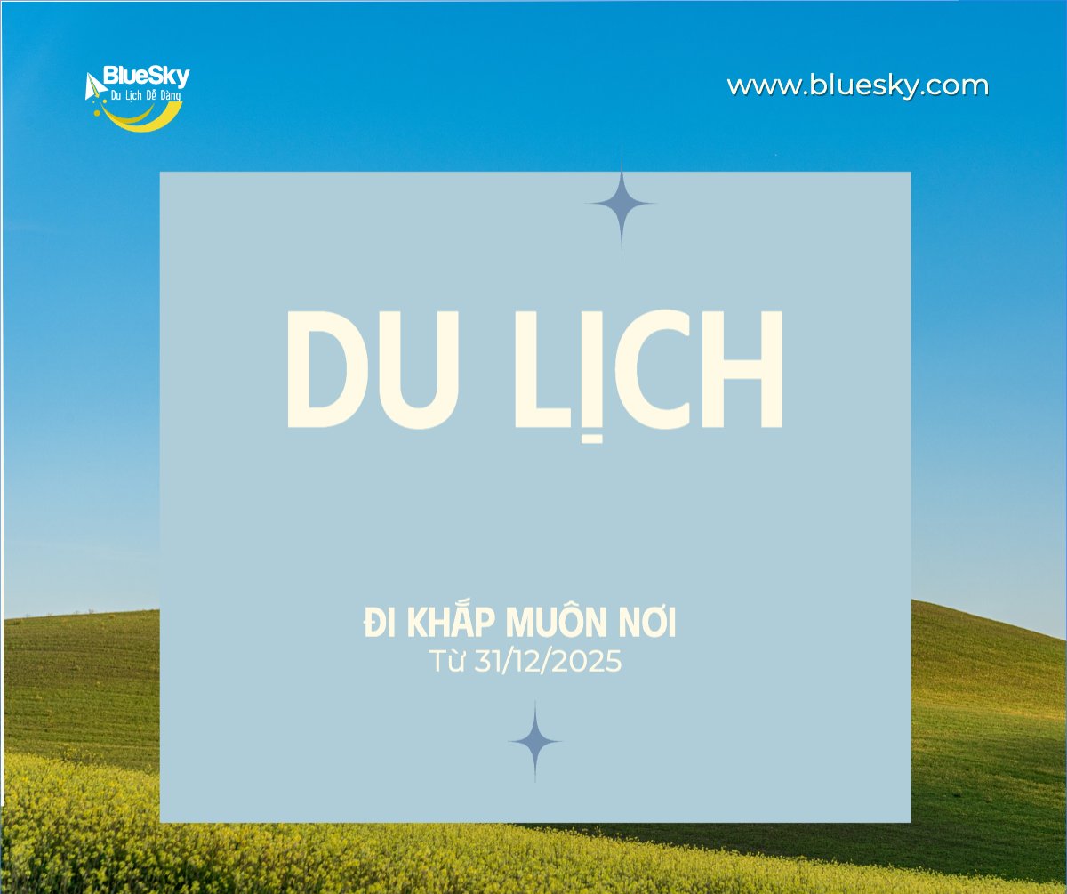 Mẫu Bài post MXH ngang Du lịch, travel, tourism, trải nghiệm, khám phá — LayerPic