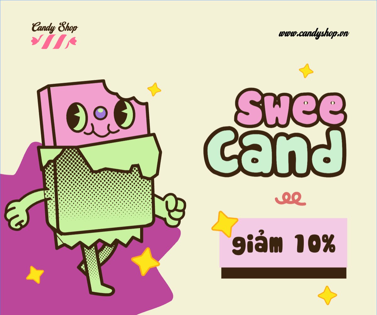 Mẫu Bài post MXH ngang Kẹo, candy, Đồ ăn, food, thực phẩm, ẩm thực, món ăn, F&B, nhà hàng, thức ăn — LayerPic