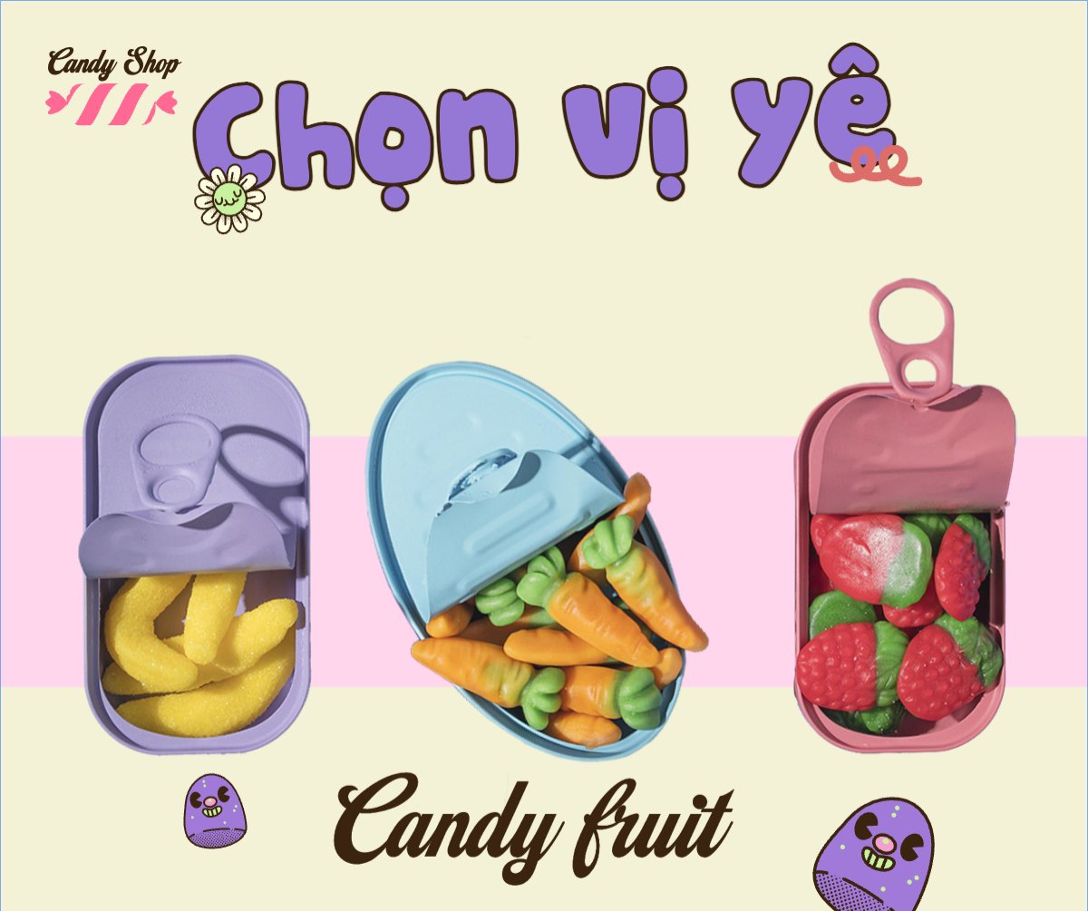 Mẫu Bài post MXH ngang Kẹo, candy, Đồ ăn, food, thực phẩm, ẩm thực, món ăn, F&B, nhà hàng, thức ăn — LayerPic