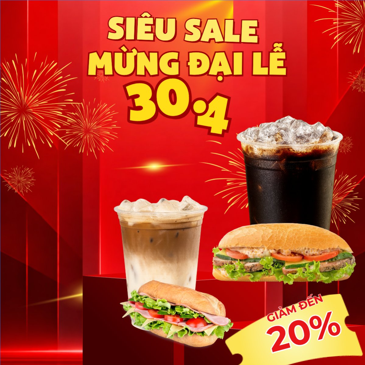 Mẫu Bài post MXH vuông Siêu sale mừng đại lễ — LayerPic
