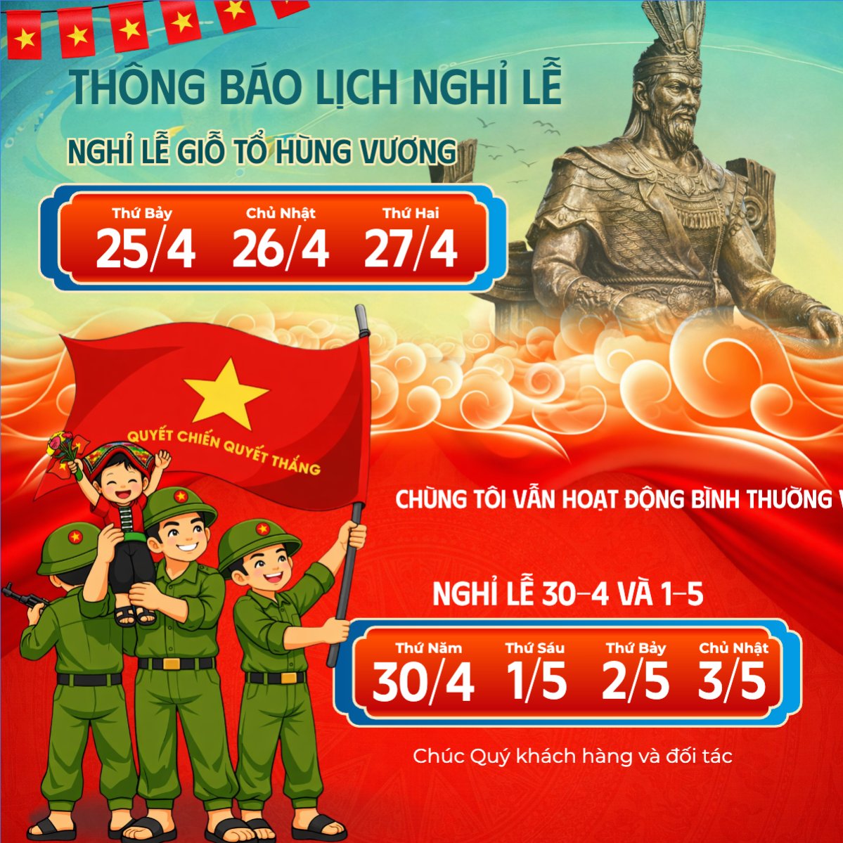 Thông báo nghỉ lễ